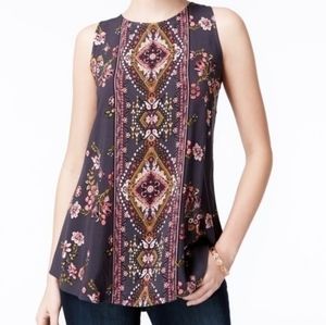 Gypsies & Moondust Printed Sleeveless Top Size S